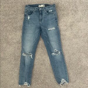 Women's Blue Distressed Jeans